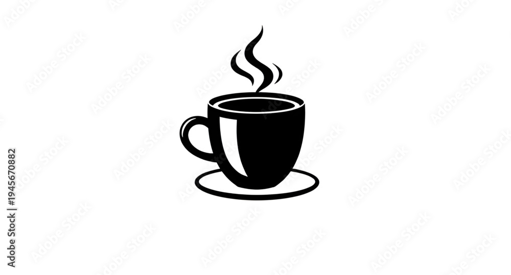 Obraz premium coffee, cup, mug, drink, beverage, caffeine, espresso, latte, cappuccino, mocha, americano, cafe, barista, hot, steam, aroma, morning, breakfast, cafehouse, coffeehouse, silhouette, black, icon, symbo
