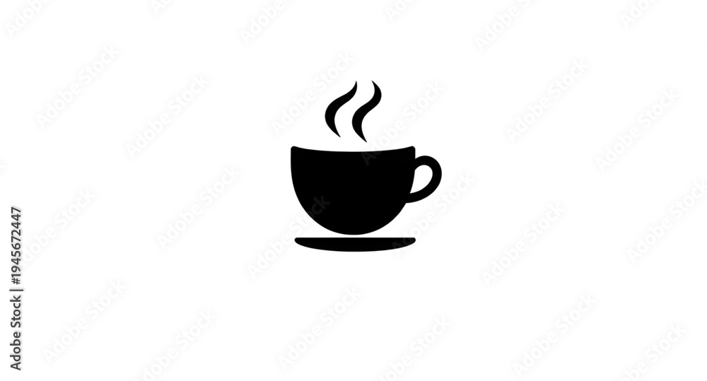 Obraz premium coffee, cup, mug, drink, beverage, caffeine, espresso, latte, cappuccino, mocha, americano, cafe, barista, hot, steam, aroma, morning, breakfast, cafehouse, coffeehouse, silhouette, black, icon, symbo