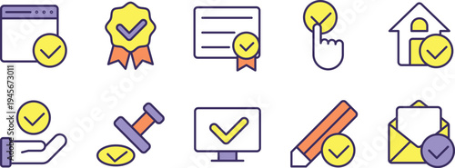 Icons representing various approved and disapproved activities or concepts