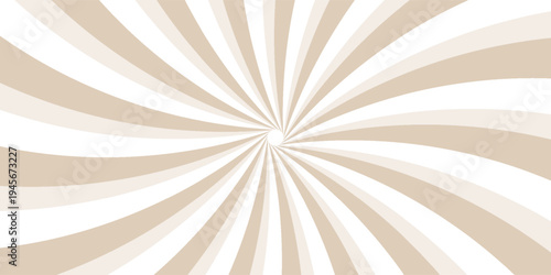 Sunlight rays brown and white color burst background. Sun beam ray sunburst wallpaper. Retro bright backdrop. Vintage poster vector illustration