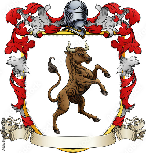Bull coat of arms or crest ...