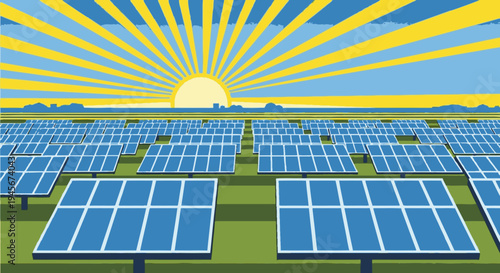 Solar Panels in a Renewable Energy Farm.