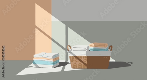 Stacks of Books on Floor Near Wall.