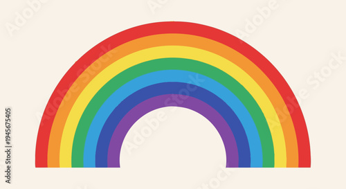 Vibrant Rainbow Colors in an Arc Shape.
