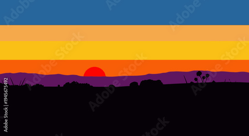 Vibrant Sunset with Orange and Yellow Hues.