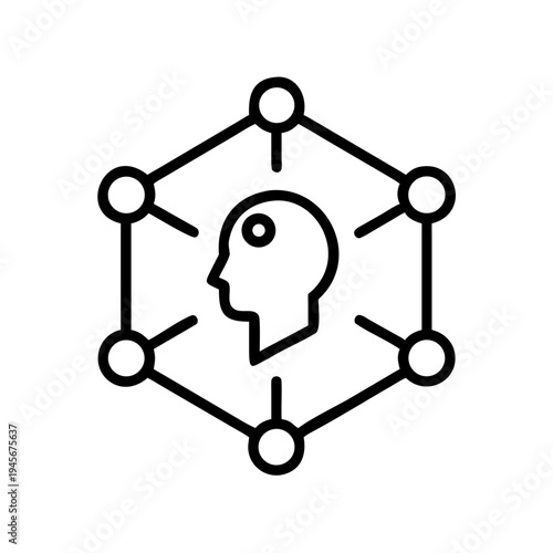 Artificial intelligence ai network connection machine learning neural network concept design vector image