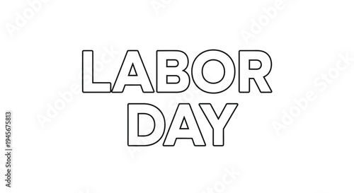 Bold lettering spells labor day a striking graphic silhouette