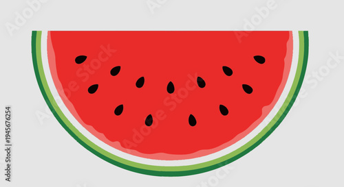 Watermelon Slice Illustration with Seeds.