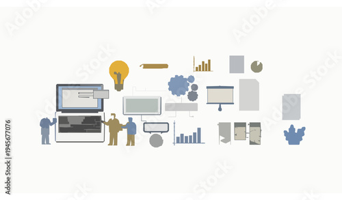 Creative project development web banner vector illustration for business strategy planning workflow and innovation