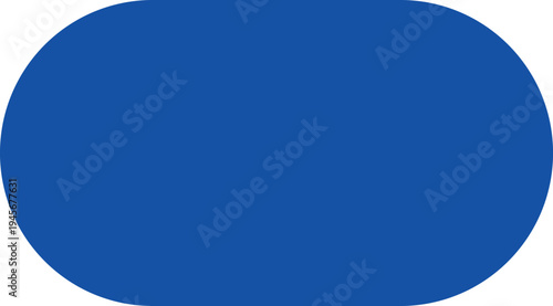 A solid blue oval shape centered against a white background
