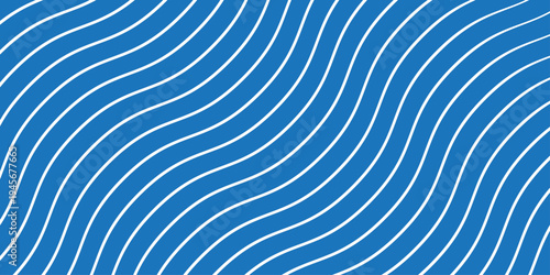 Abstract background with thick waves lines. Seamless stripes diagonal blue line vector elegant white abstract transparent background. Curvy lines stripes. Simple minimal diagonal lines pattern. 