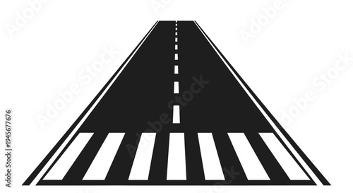 A long straight road receding into the distance silhouette