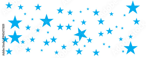 seamless pattern with blue stars shiny glittering on transparent background. Twinkle star vector png confetti pattern. 