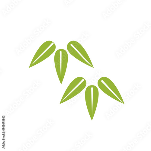 笹の葉のシンプルなイラスト　竹のイラスト　年賀状2027 年賀状素材