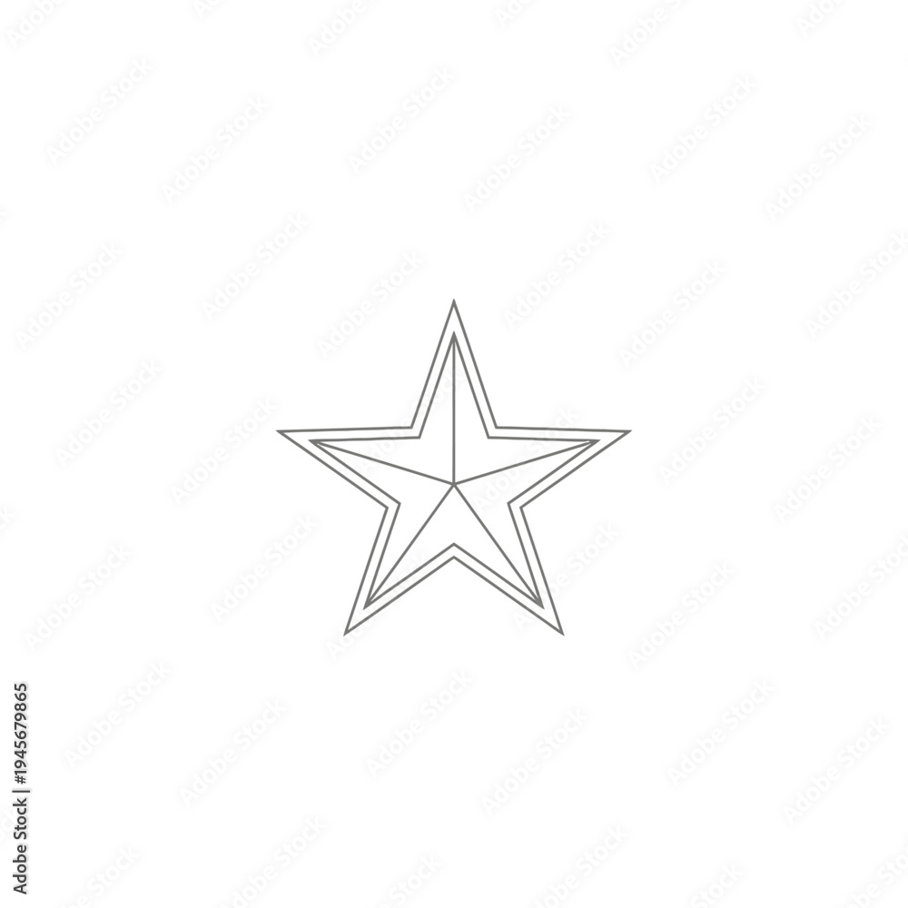 Obraz premium Outline star isolated on white background for design and decoration