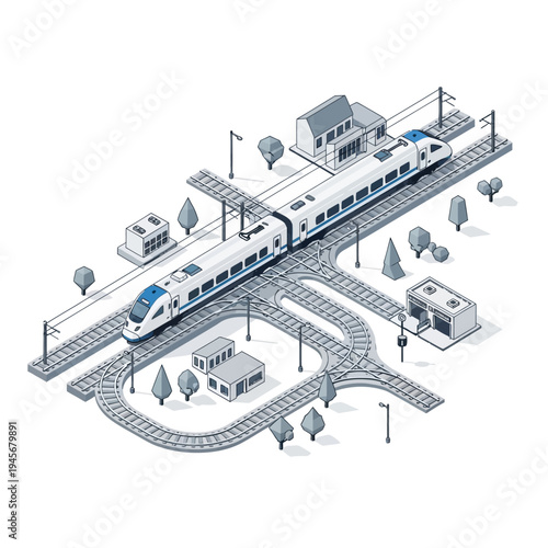 Modern High-Speed Trains on a Railway Network.