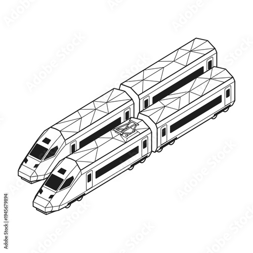 Modern High-Speed Trains Illustration.