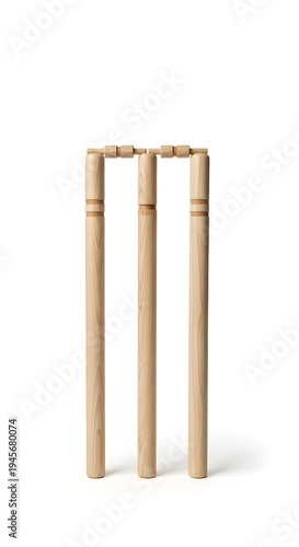 cricket stumps in white background