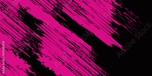 Black pink brush pattern car sticker  banner  sporty abstract lines  black pink color combination  eps 10