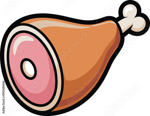 Cute cartoon a illustrator vector ham