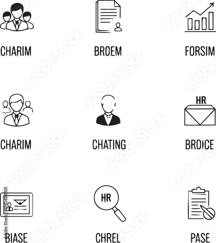 Iconographic representations of human resources and team management terms