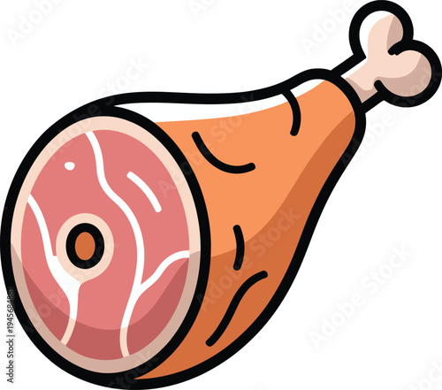 Cute cartoon a illustrator vector ham