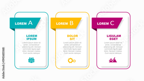 Infographic with icons, headings, and text blocks, design for business, presentation, or data visualization. Vector illustration.