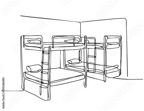 sketch children room with two bunk bed