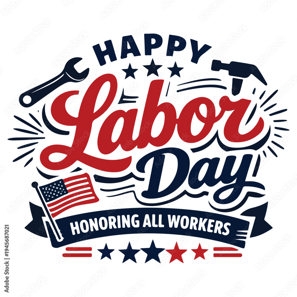 Obraz premium Happy Labor Day US celebration vector