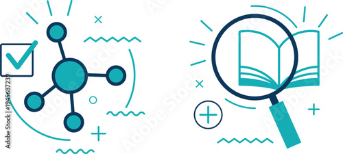 Scientific research and molecular structure analysis under a magnifying glass