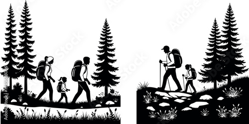 Swimming pool and water safety icon collection, black silhouette of people swimming and pool ladders, aquatic sports and summer recreation elements, vector.