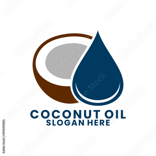 Coconut Oil Drop Logo Icon Natural Health Beauty Product. Health oil logo design