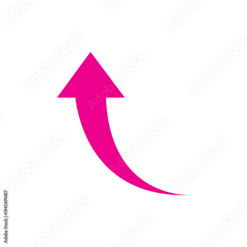 Vibrant magenta curved arrow illustrates dynamic ascent and positive change, perfect for energetic presentation overlays.