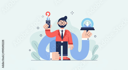 A stylized illustration of a person with glasses and a beard holding a smoking cup