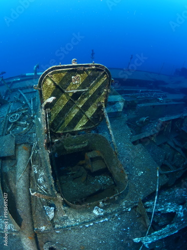  shipwreck scenery underwater ship wreck deep blue water ocean scenery of metal underwater scuba divers to explore