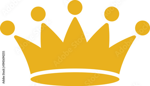 A minimalist flat design illustration of a crown symbol