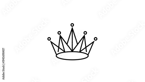 Simple Line Art Crown Icon