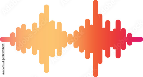 Colorful sound wave graphic with gradient effect