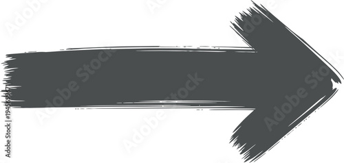 A dark gray brush stroke arrow pointing to the right