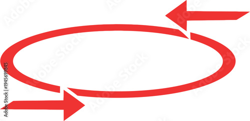 A red circular arrow symbol indicating a cycle or loop