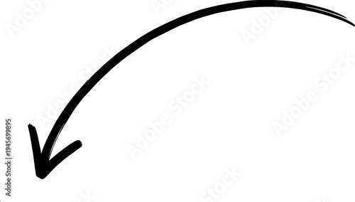 A simple black curved arrow pointing downwards
