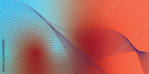 Glowing maroon, navy, red and azure light trails curving through a dark atmospheric space with scattered sparkling micro particles, modern digital technology background, vector style