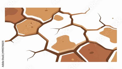 Dry, cracked earth pattern with varying shades of brown and white