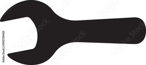 Minimalist Open End Hand Wrench Tool Silhouettes