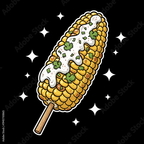 Delicious grilled corn on cob.