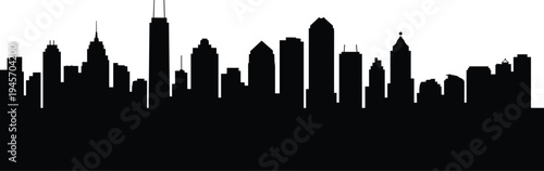 City skyline silhouette, urban architecture, skyscraper outline, metropolitan design, cultural landmark, modern skyline, urban planning artwork, graphic illustration