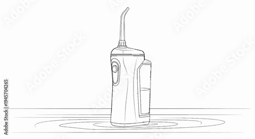 Stylized drawing of a water flosser on a rippling surface