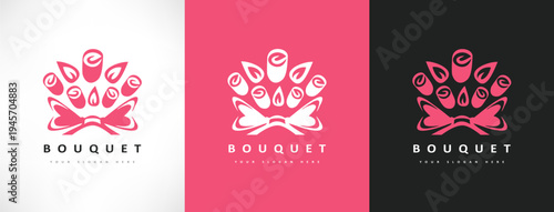 Bouquet of flowers logo vector design