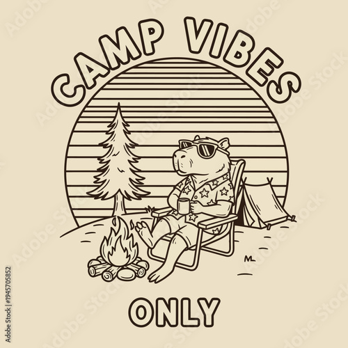 Hippo sitting in chair outdoors.