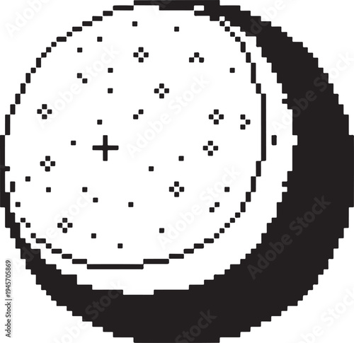 Pixel art orange fruit icon, retro digital design